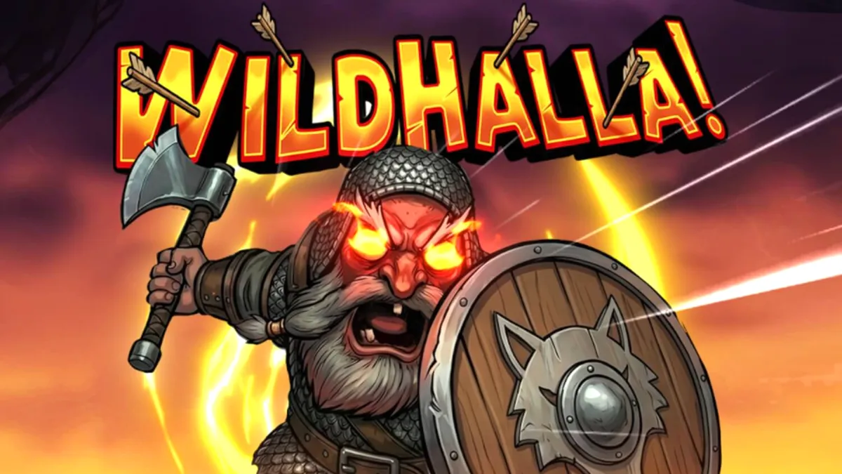 Cena de batalha épica no slot Wildhalla com vikings e elementos nórdicos