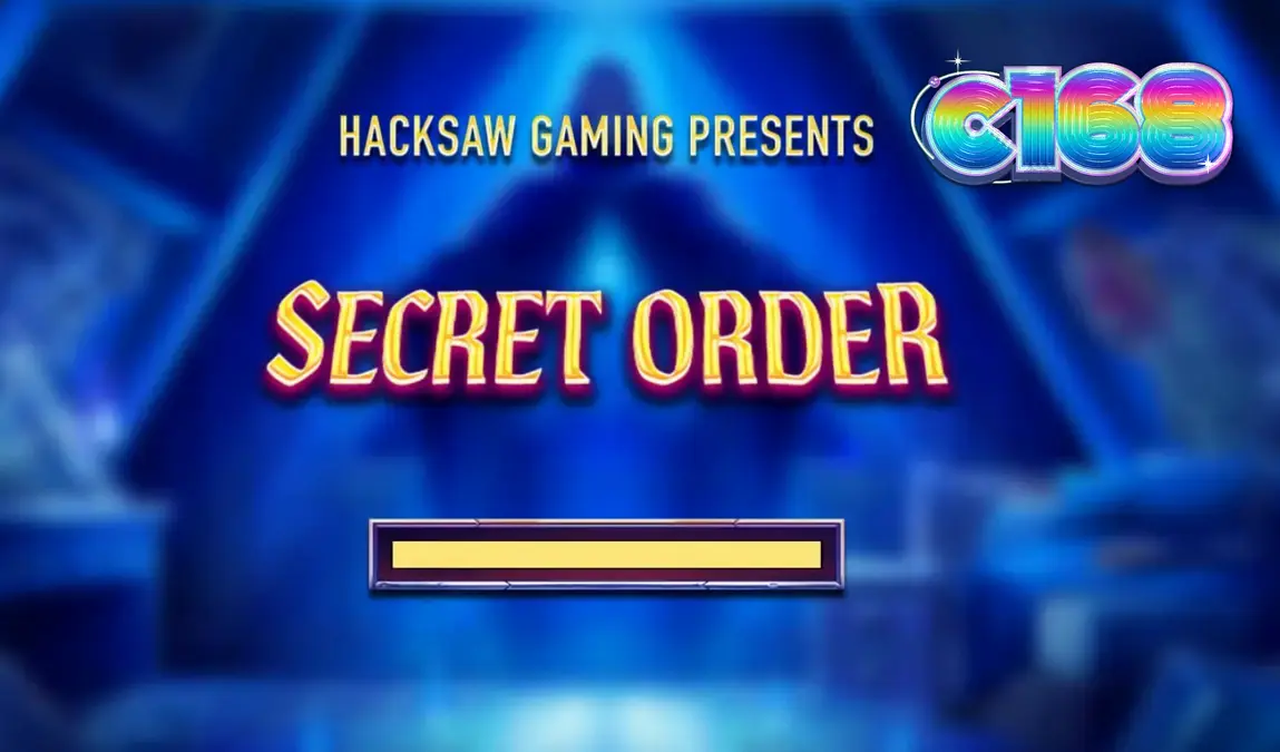 Interface do jogo de slot Secret Order com símbolos místicos e grid de 5x4